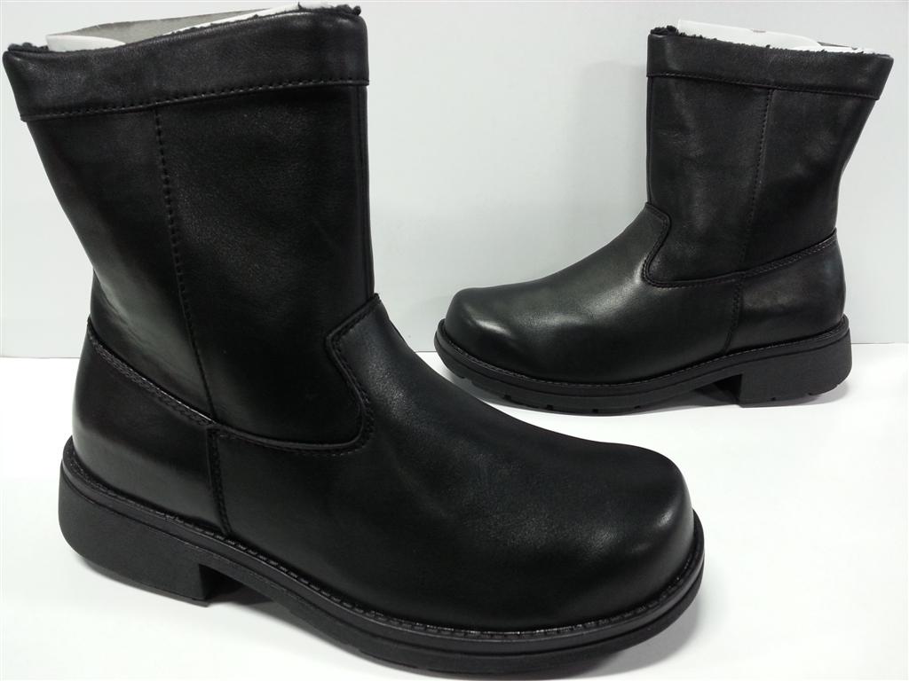 mens black leather winter boots