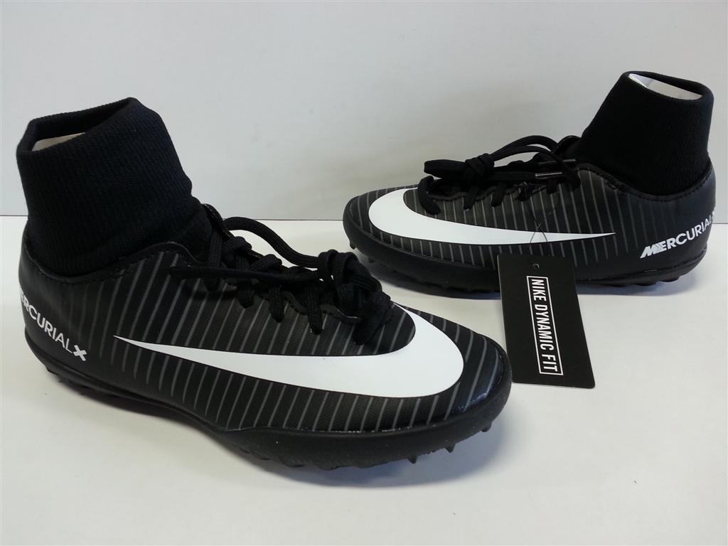 4Y Nike Kids MercurialX Victory VI Dynamic FIT Turf Soccer Shoes Black//White//Dark Grey Shoes
