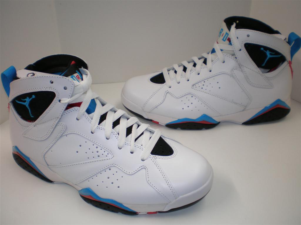 Mens Nike Air Jordan 7 Retro White Orion Blue Infrared